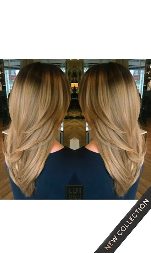 CLIP-IN EXTENSIONS LUXURY  Schort Roots Jet Black-Braun & Salty Caramel