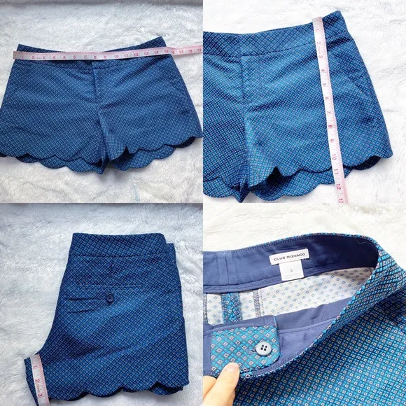 Club Monaco Amber Shorts Scalloped Hem