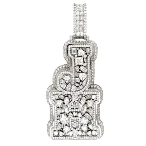 Clustered Personalized Lab-Created Moissanite 'JH' Hip Hop Pendant