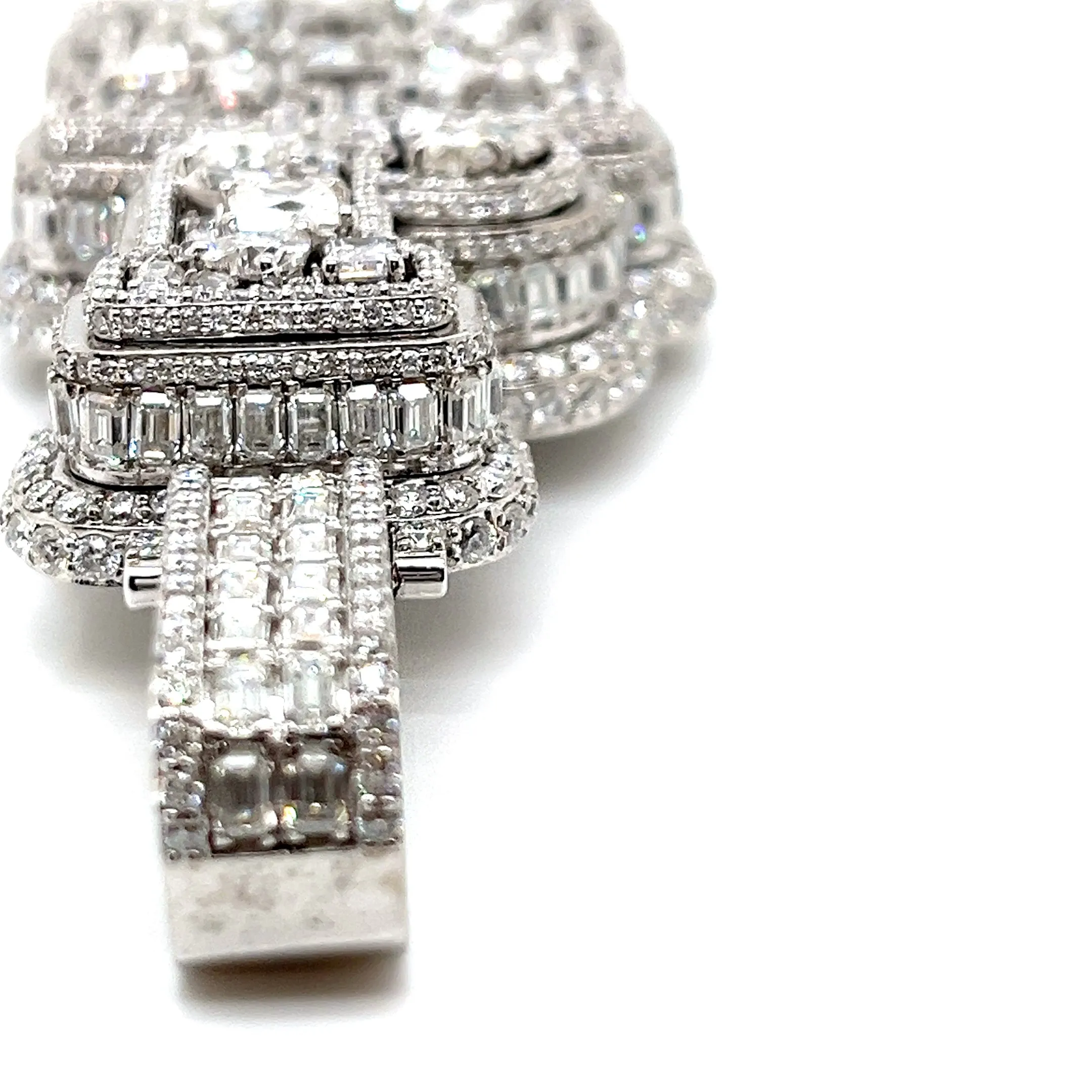 Clustered Personalized Lab-Created Moissanite 'JH' Hip Hop Pendant
