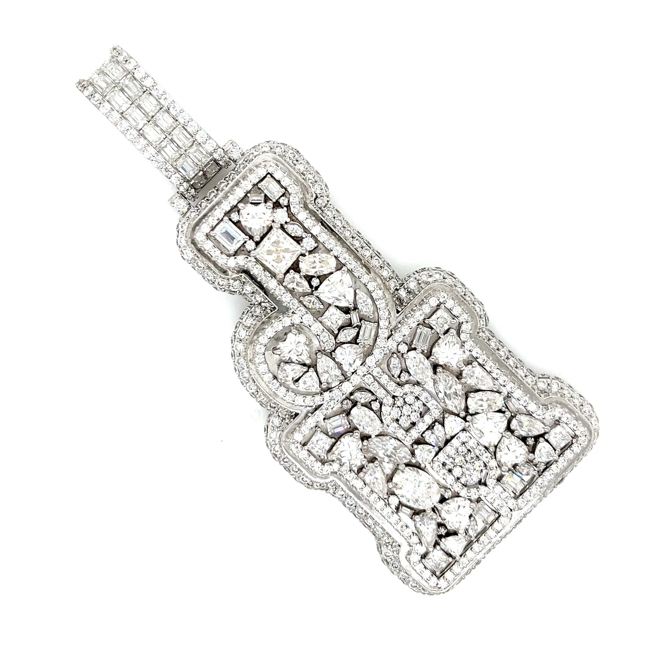 Clustered Personalized Lab-Created Moissanite 'JH' Hip Hop Pendant