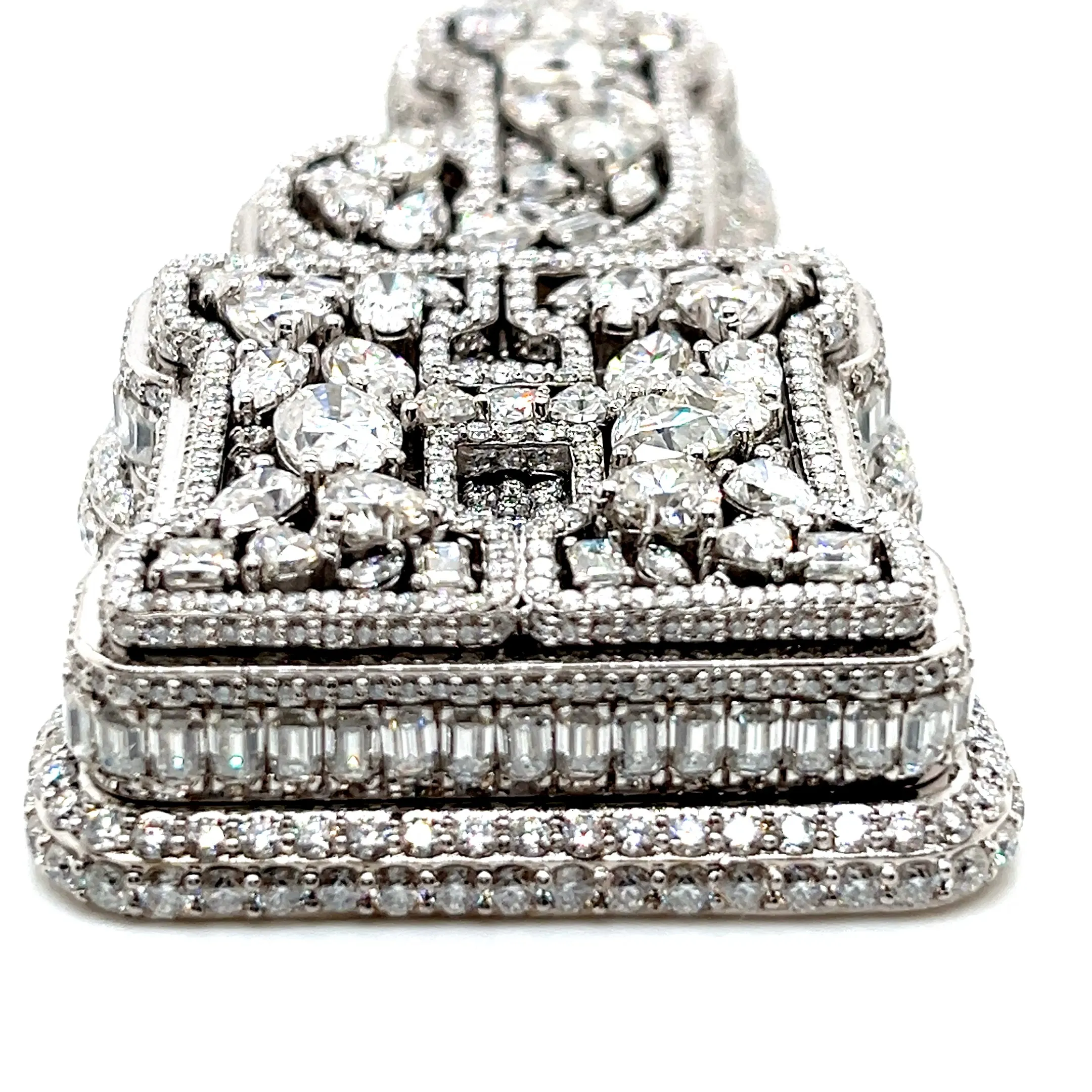 Clustered Personalized Lab-Created Moissanite 'JH' Hip Hop Pendant