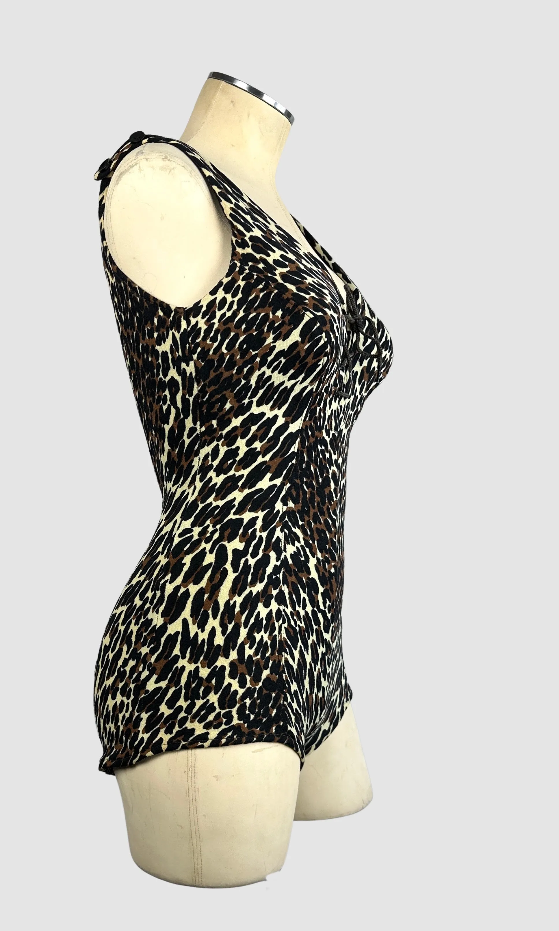COLE Of CALIFORNIA 60s Leopard Bathing Suit • Small
