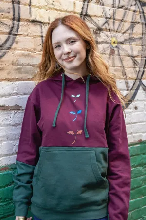 Color Shifted Cryptic Druid Pullover Hoodie Maroon and Green