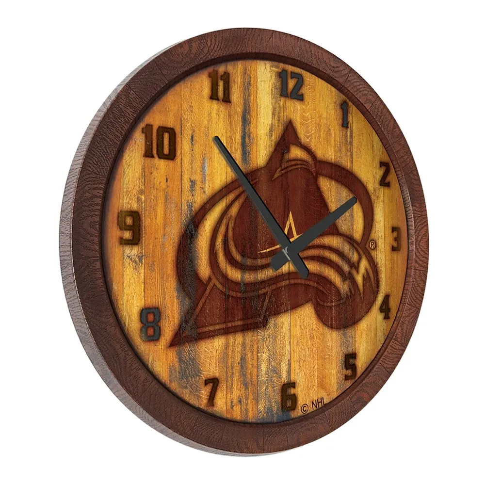 Colorado Avalanche: Branded "Faux" Barrel Top Wall Clock