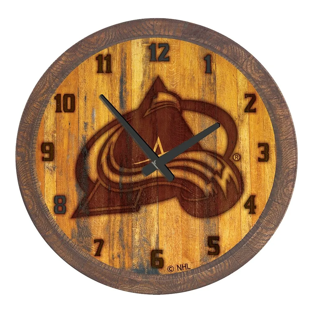 Colorado Avalanche: Branded "Faux" Barrel Top Wall Clock