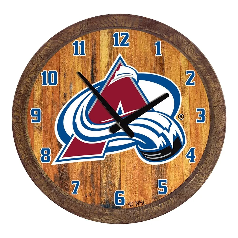 Colorado Avalanche: "Faux" Barrel Top Wall Clock
