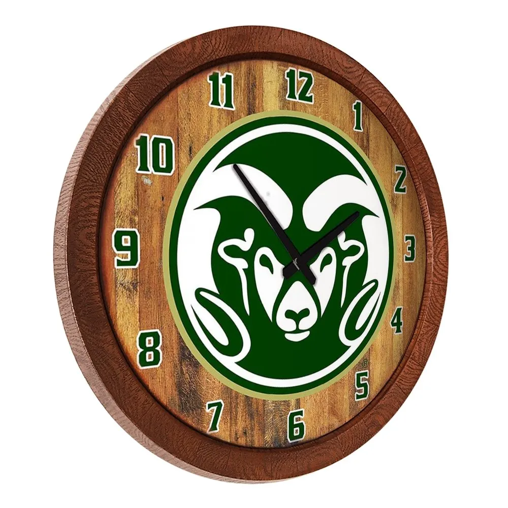 Colorado State Rams: "Faux" Barrel Top Wall Clock