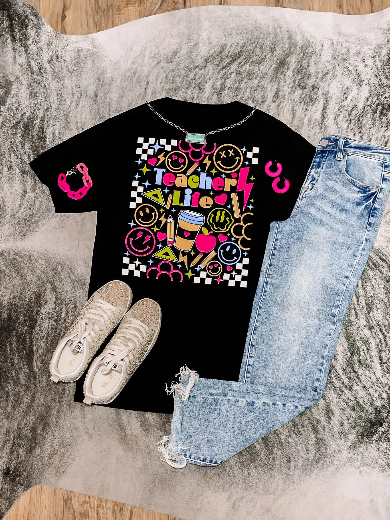 Colorful Teacher Life Tee