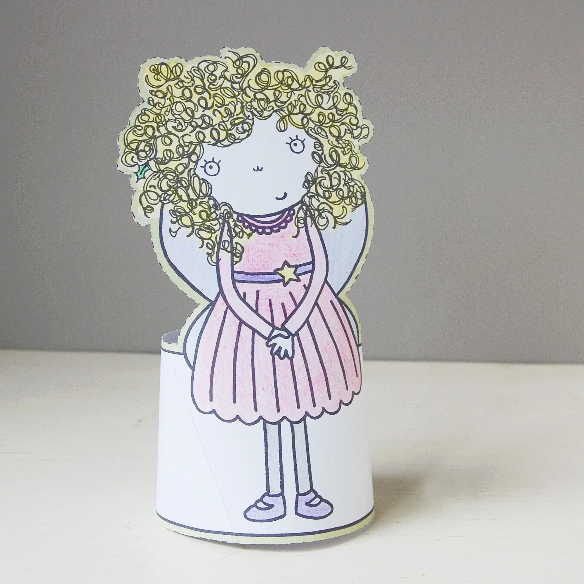 Colour In Fairy Tree Topper Christmas Card
