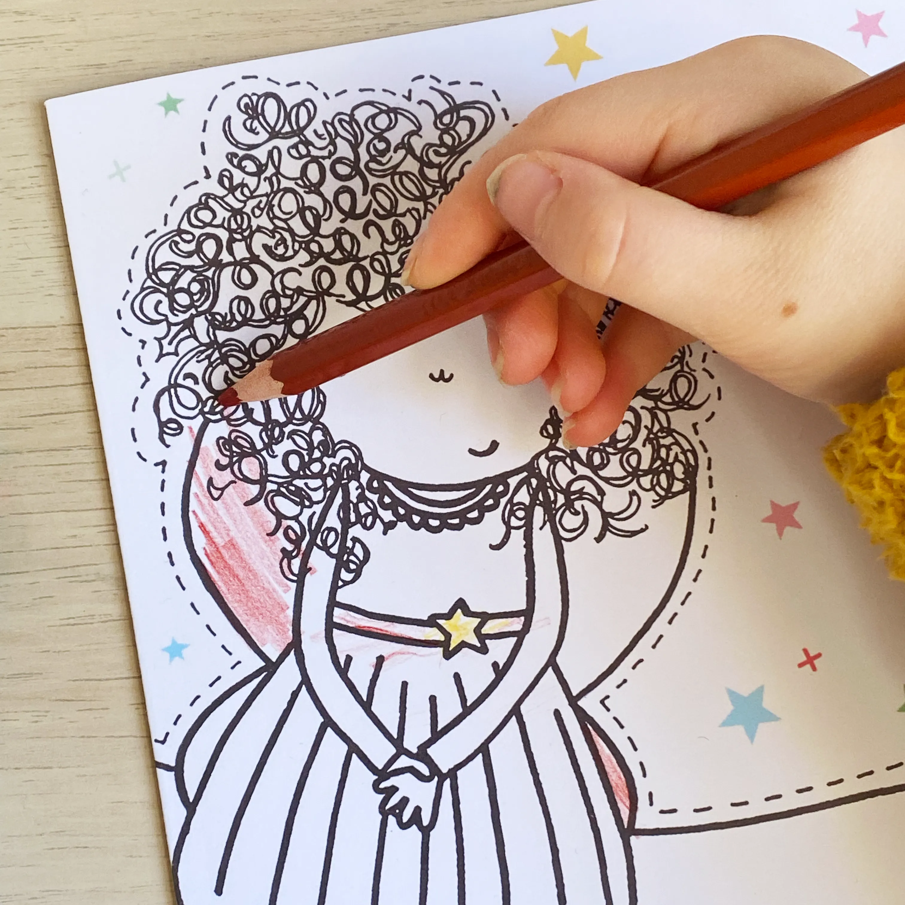Colour In Fairy Tree Topper Christmas Card