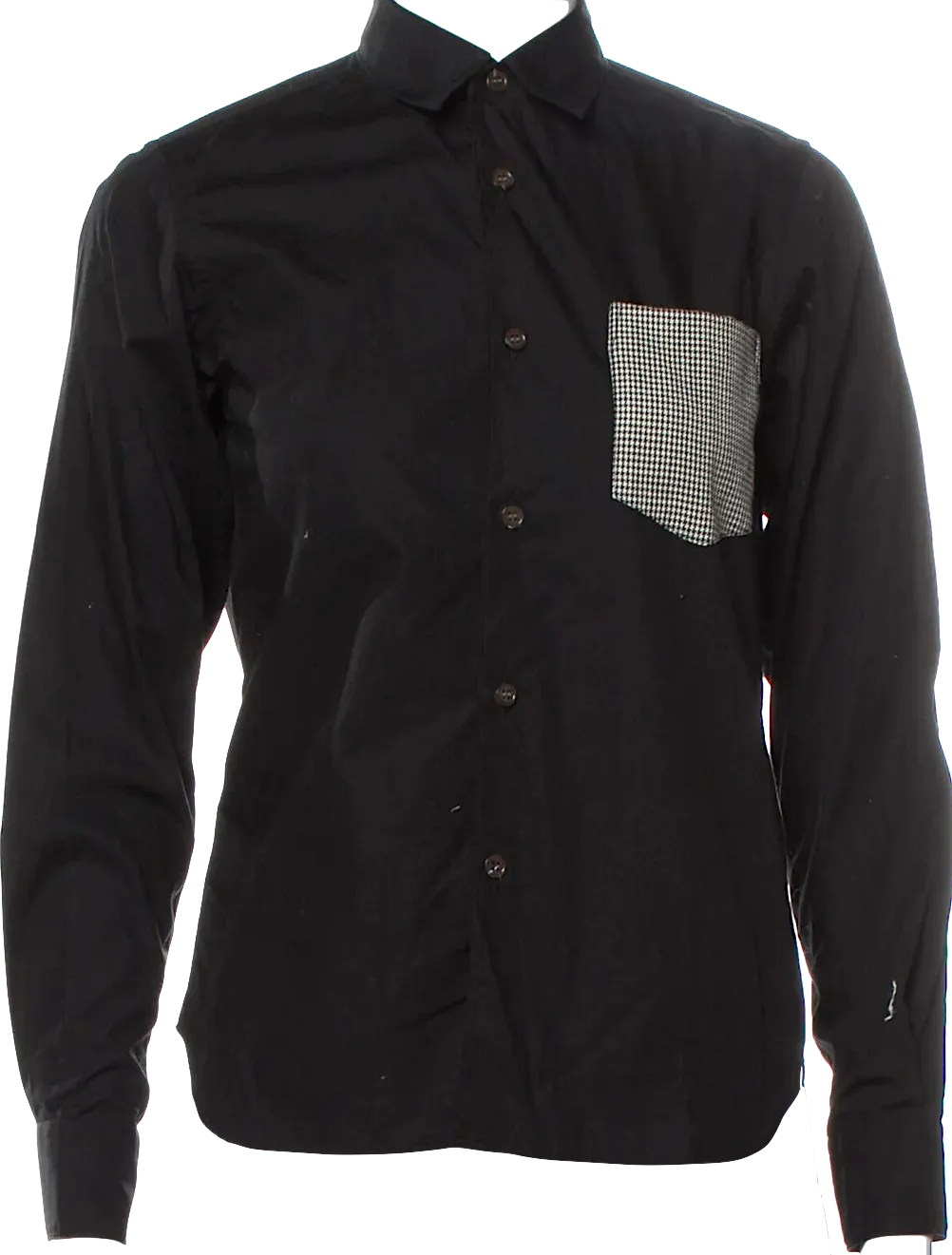 Comme des Garcons Japan. Black Button Up Top/Blouse with Contrast Accent Pocket