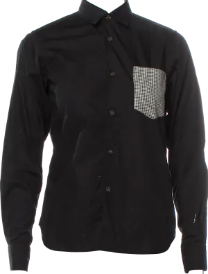 Comme des Garcons Japan. Black Button Up Top/Blouse with Contrast Accent Pocket