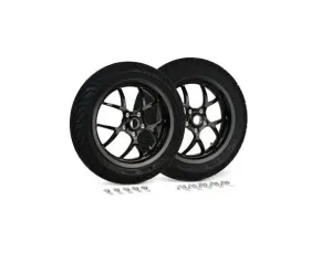 Complete Wheel Set (front rear incl. mounting kit) BGM PRO SPORT 13-inch Gloss Black | MICHELIN City Grip 2 120 130/70-13 | Vespa GTS, GTS Super, GTV, Sei Giorni, GT 60, GT, GT L 125-300cc