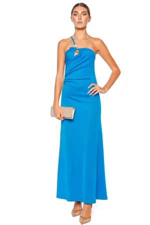Concave Stone Ribbed Knit Maxi Dress