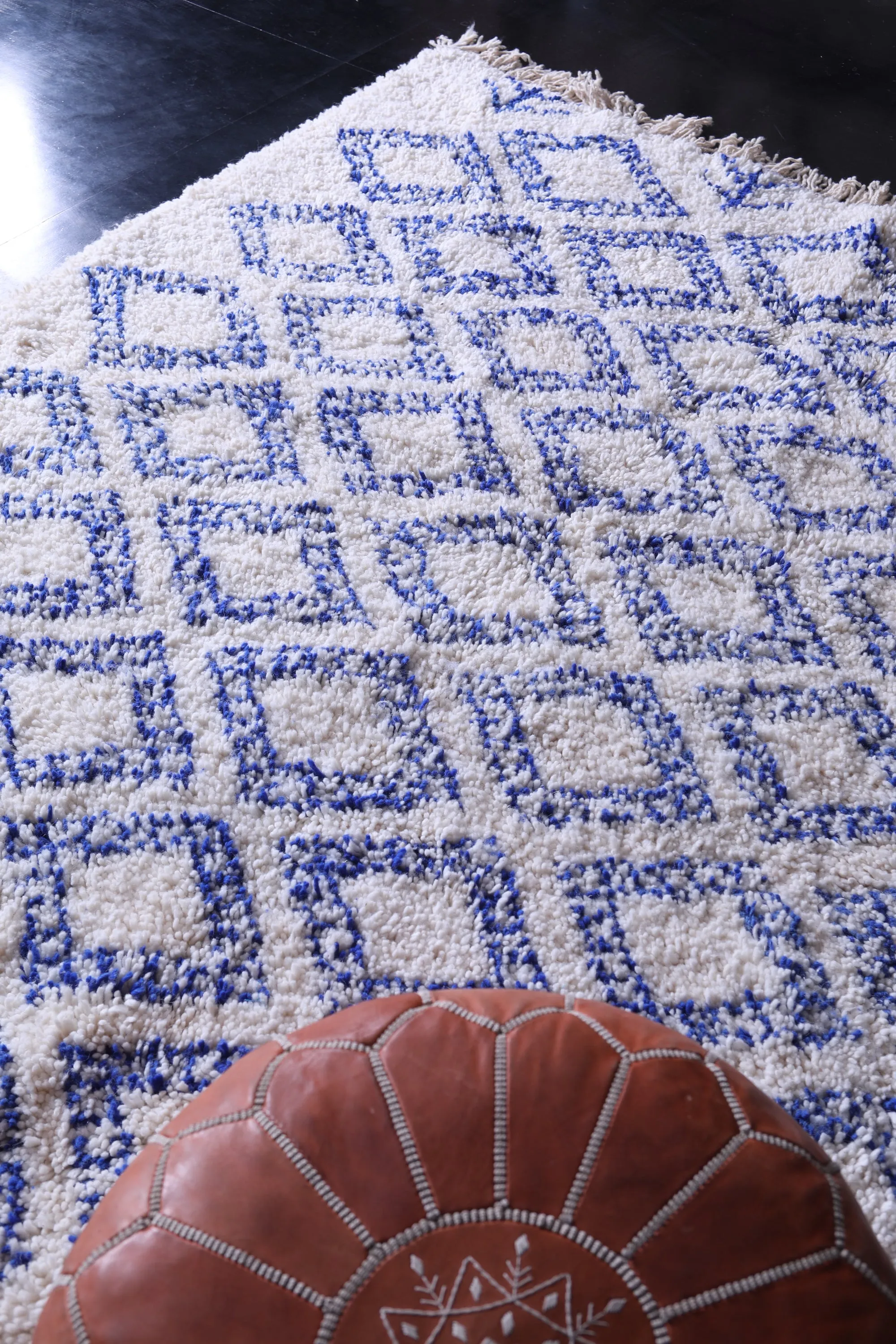 Contemporary Blue  rug - Custom Moroccan rug - Wool rug