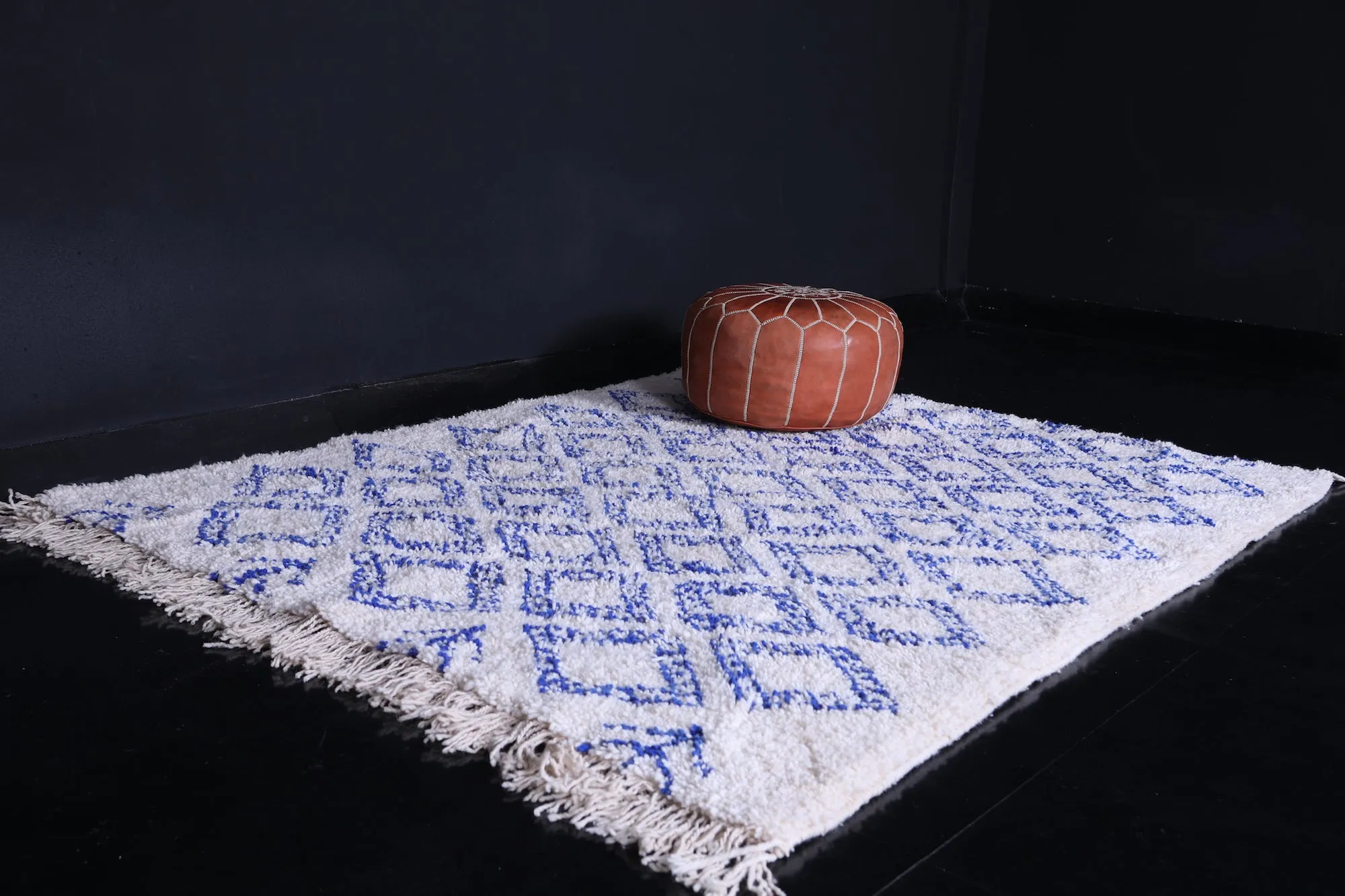 Contemporary Blue  rug - Custom Moroccan rug - Wool rug