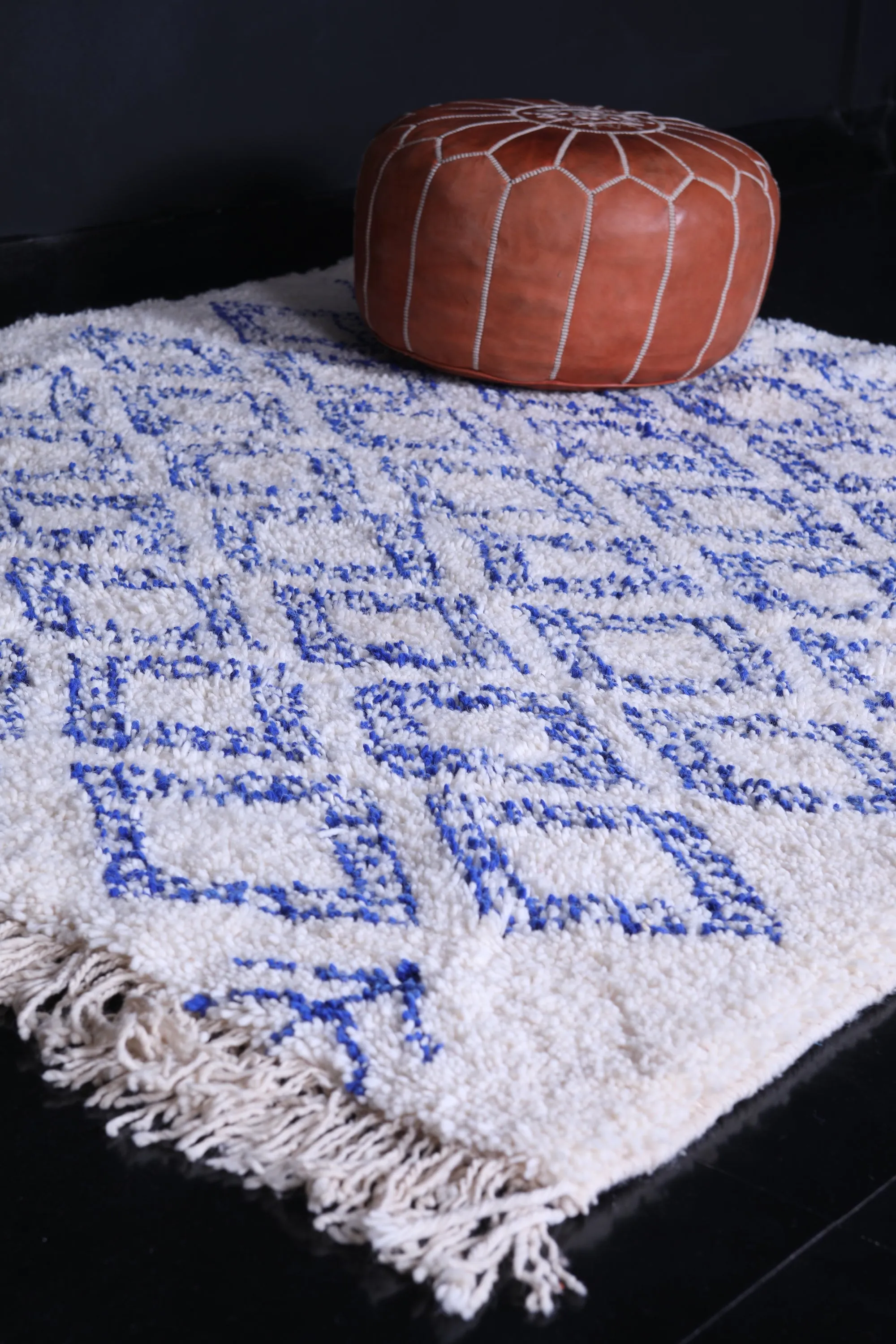 Contemporary Blue  rug - Custom Moroccan rug - Wool rug