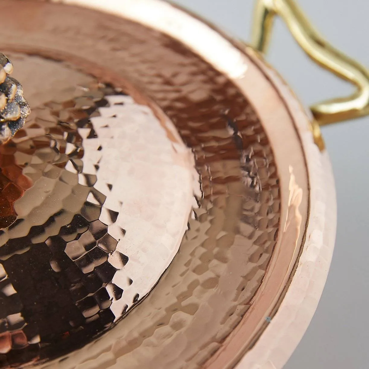 Copper Cocotte 1.2 qt  with Flower Lid