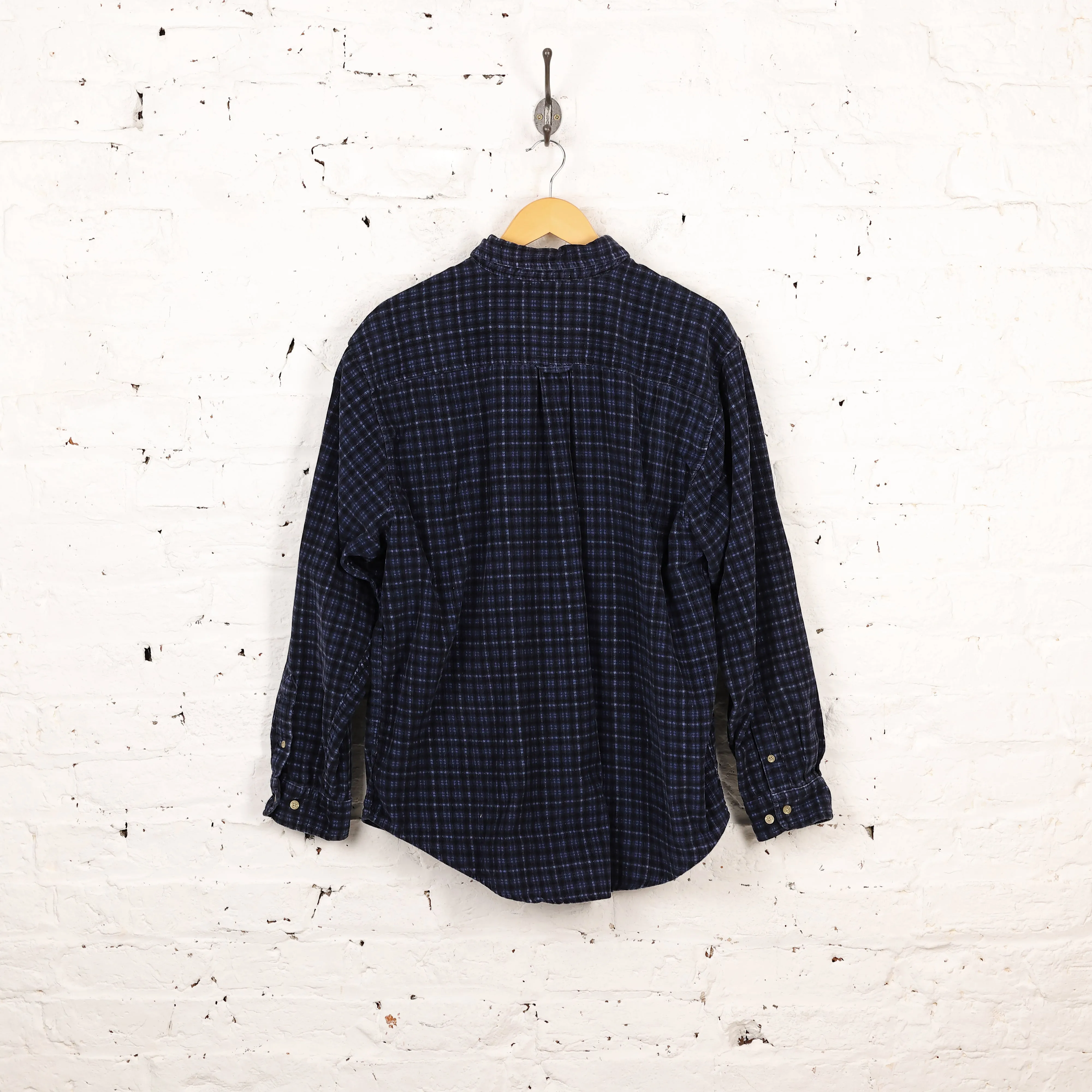 Corduroy Check Shirt - Blue - XL