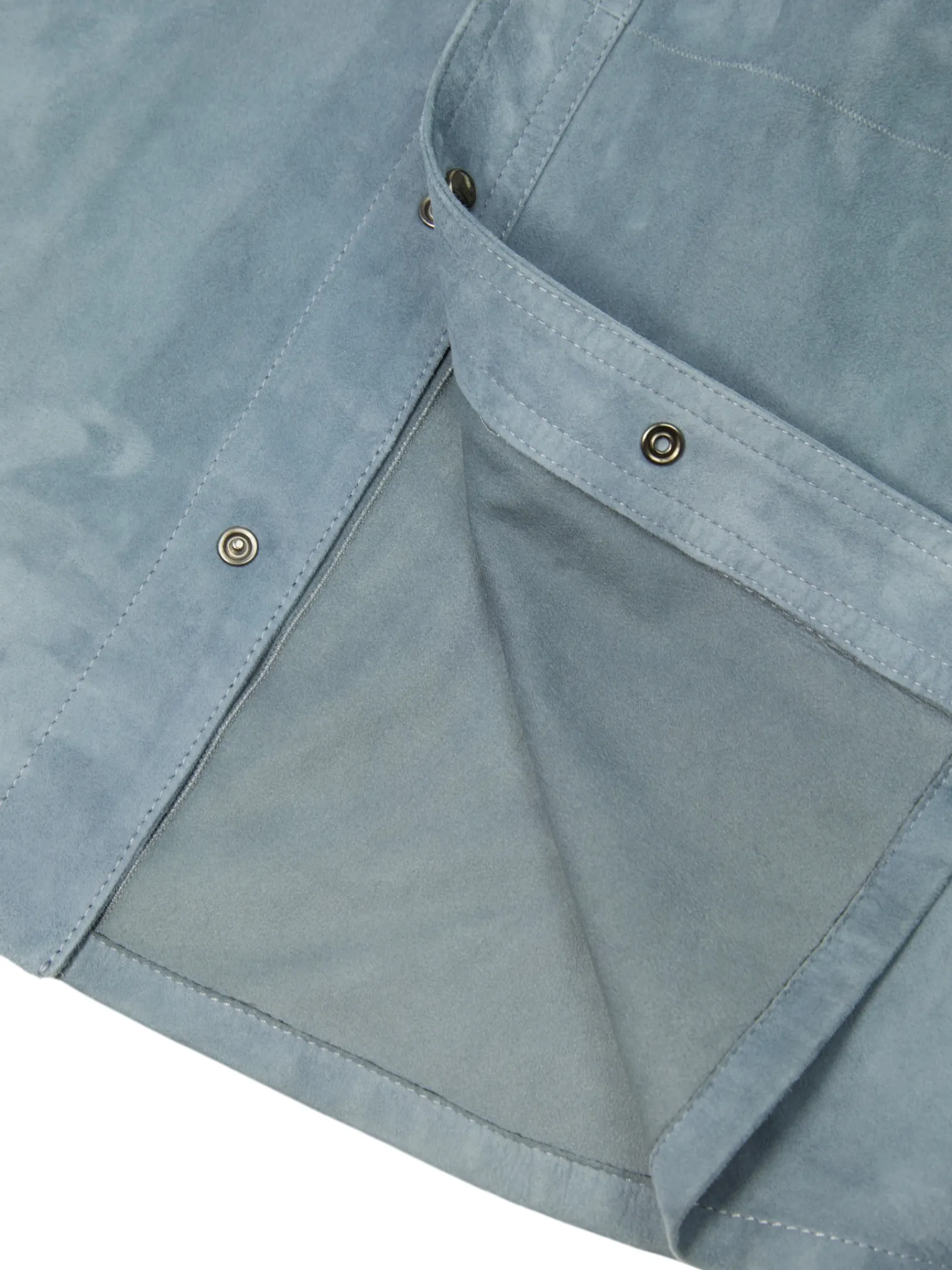 Corneliani Light Blue Lambskin Suede Overshirt