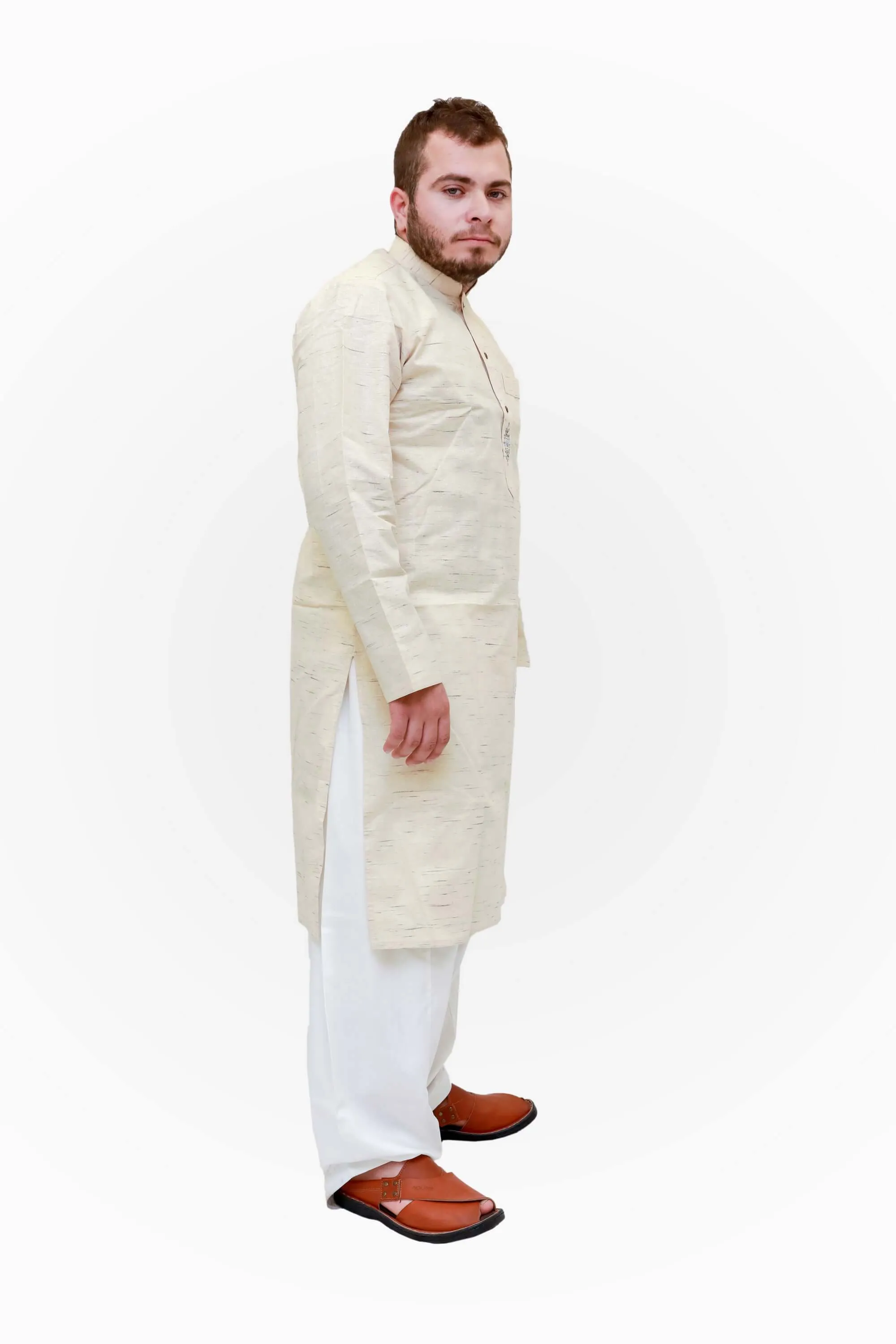Cotton Shirt with a Silver Embroidery