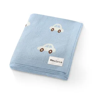Cotton Swaddle Receiving Baby Blanket - Cars Baby Blue
