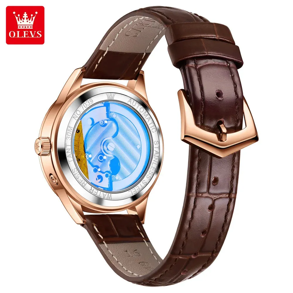 Couple Watches Set - Automatic Moon Phase Waterproof Wristwatches for Him and Her