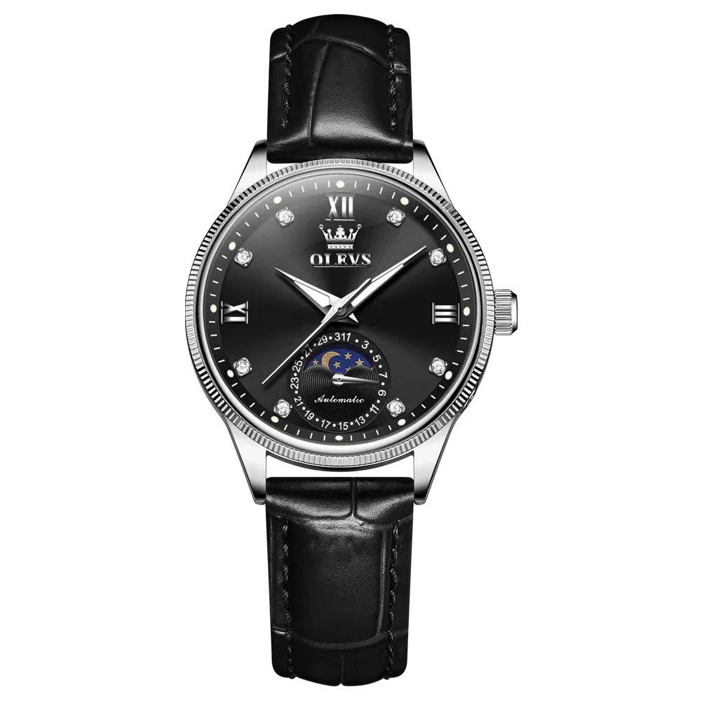 Couple Watches Set - Automatic Moon Phase Waterproof Wristwatches for Him and Her