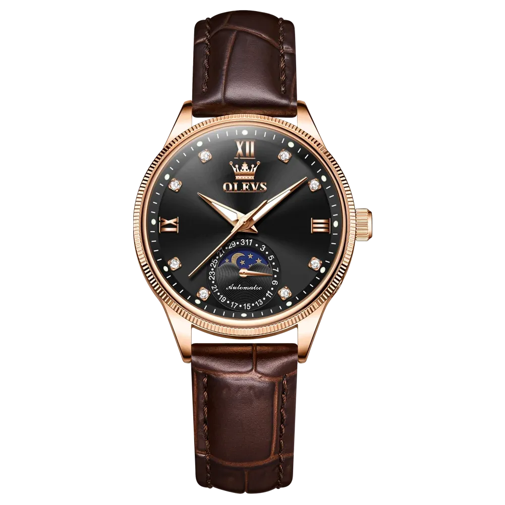 Couple Watches Set - Automatic Moon Phase Waterproof Wristwatches for Him and Her