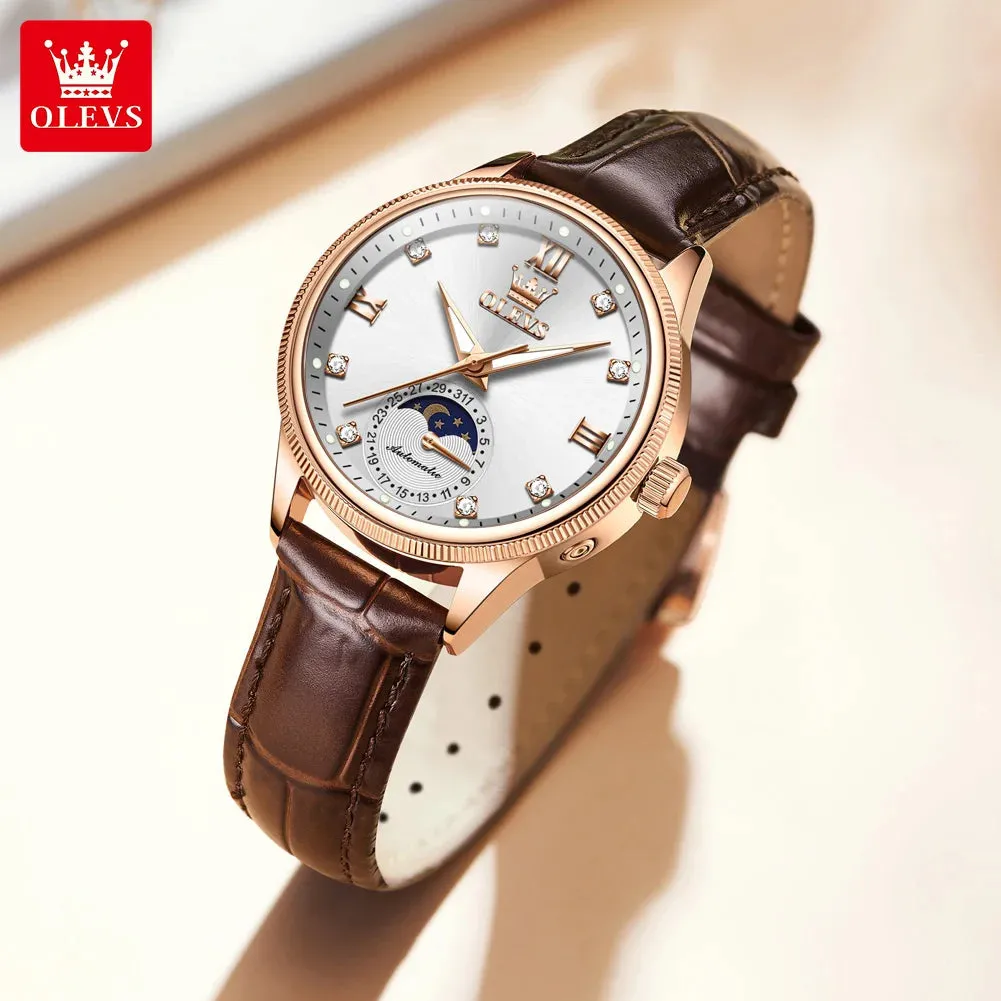 Couple Watches Set - Automatic Moon Phase Waterproof Wristwatches for Him and Her