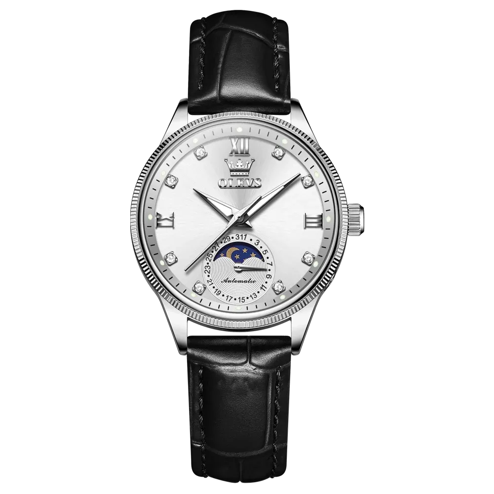 Couple Watches Set - Automatic Moon Phase Waterproof Wristwatches for Him and Her