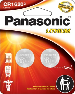 CR1620 3.0 Volt Long Lasting Lithium Coin Cell Batteries in Child Resistant, Standards Based Packaging, 2-Battery Pack