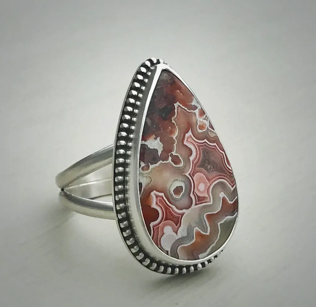 Crazy Lace Agate Ring