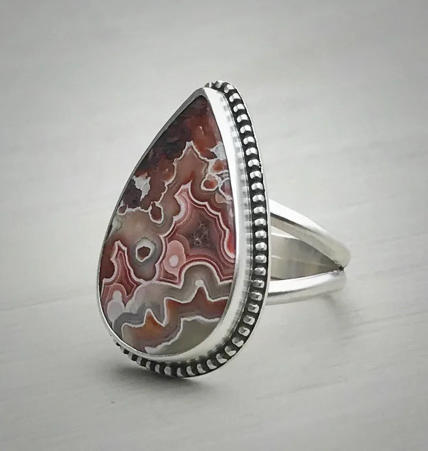 Crazy Lace Agate Ring
