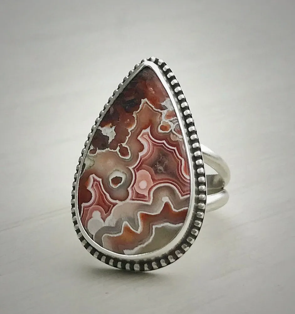 Crazy Lace Agate Ring
