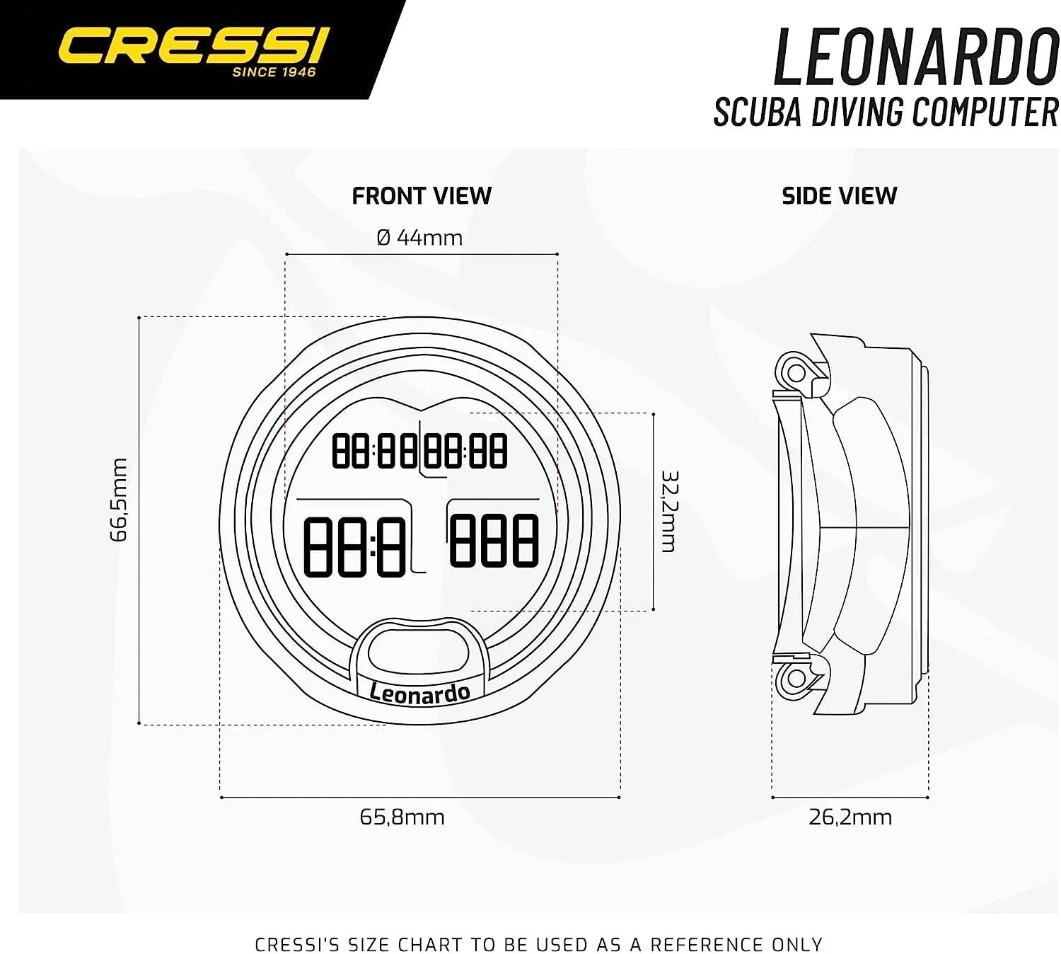 Cressi Leonardo Dive Computer Wrist Model, White/Lilac