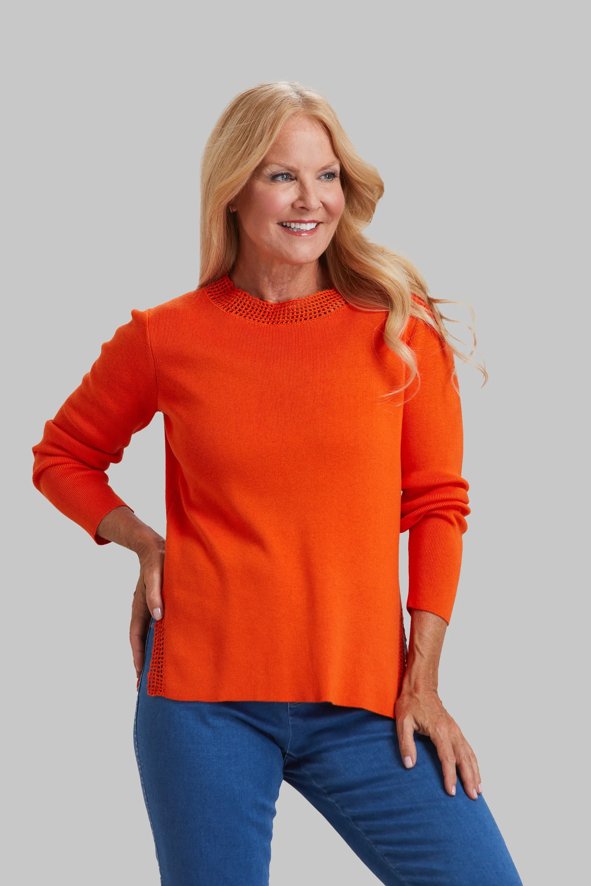 Crochet Detail Crewneck