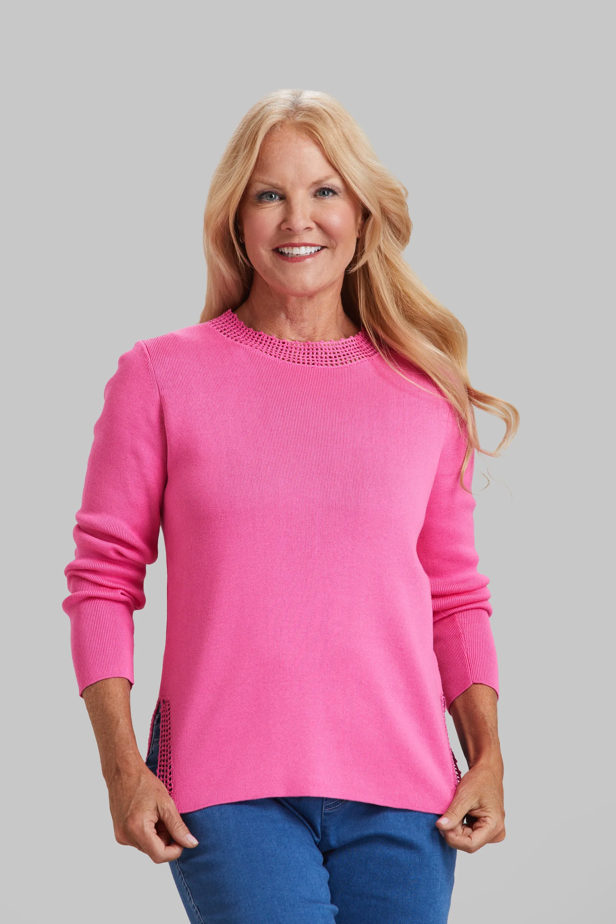 Crochet Detail Crewneck