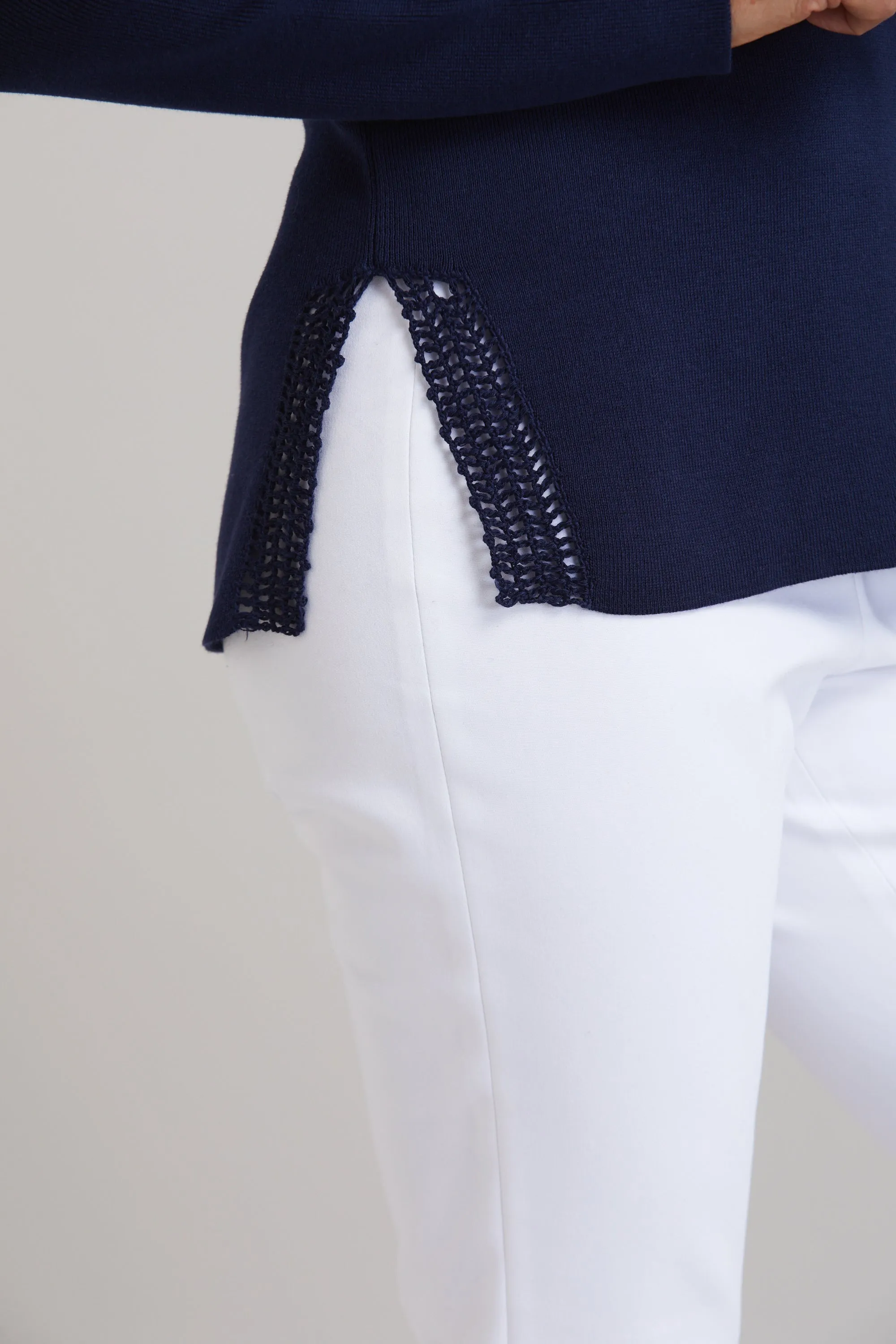 Crochet Detail Crewneck