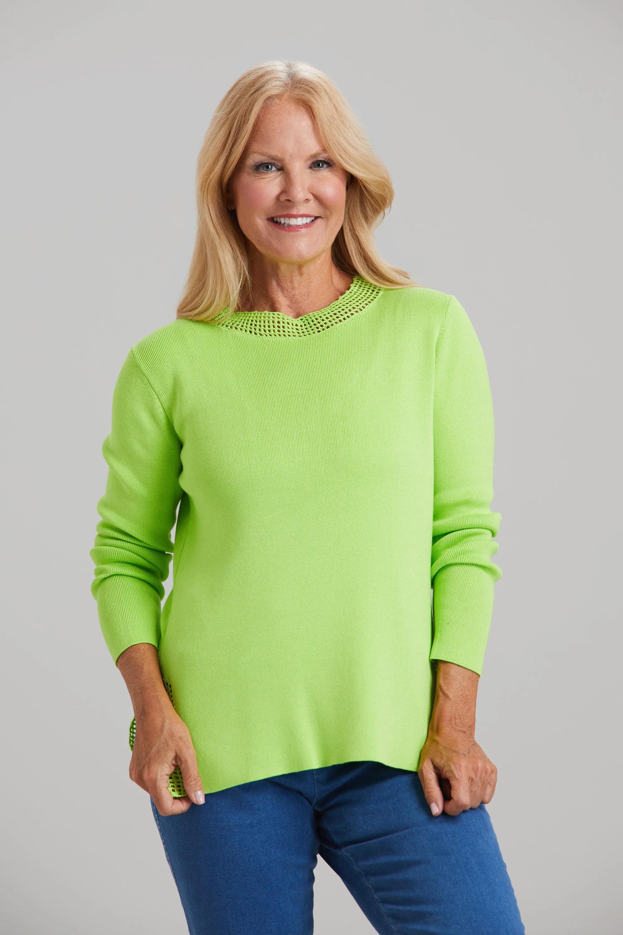 Crochet Detail Crewneck