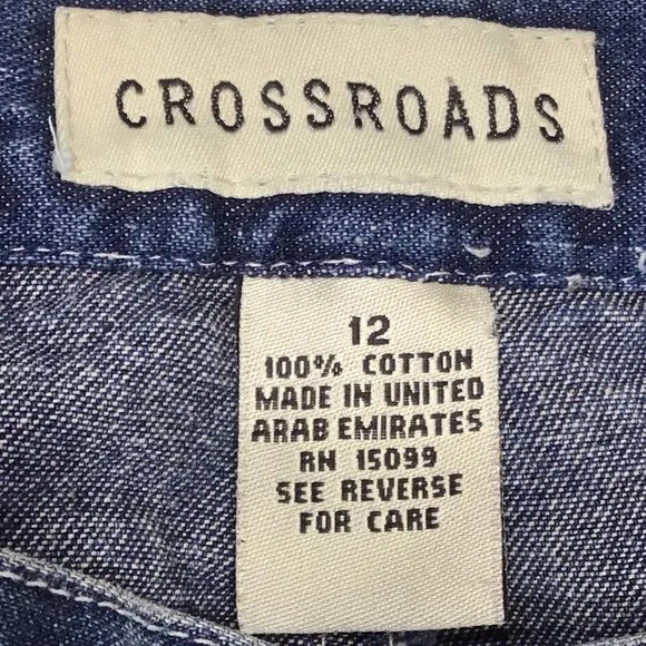 Crossroads Womens Vintage Denim Maxi Jean Skirt Size L Retro Full Length Retro