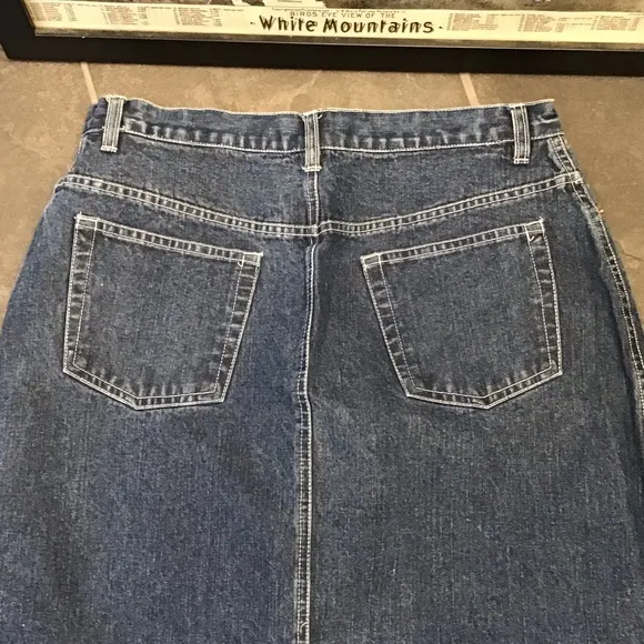 Crossroads Womens Vintage Denim Maxi Jean Skirt Size L Retro Full Length Retro
