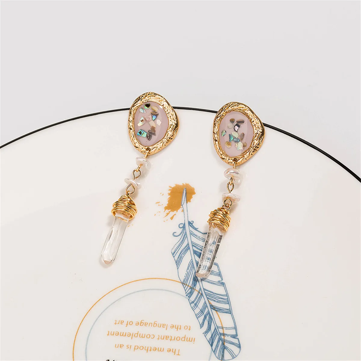 Crystal & 18K Gold-Plated Freeform Wrapped Drop Earrings