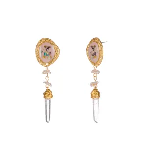 Crystal & 18K Gold-Plated Freeform Wrapped Drop Earrings