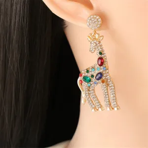 Crystal & Cubic Zirconia Giraffe Drop Earrings