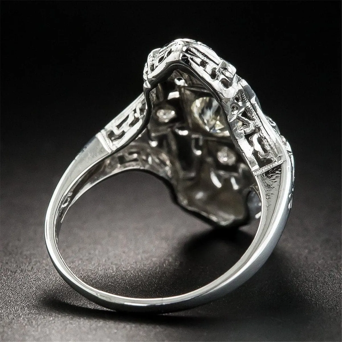 Crystal & Silver-Plated Cross Ring