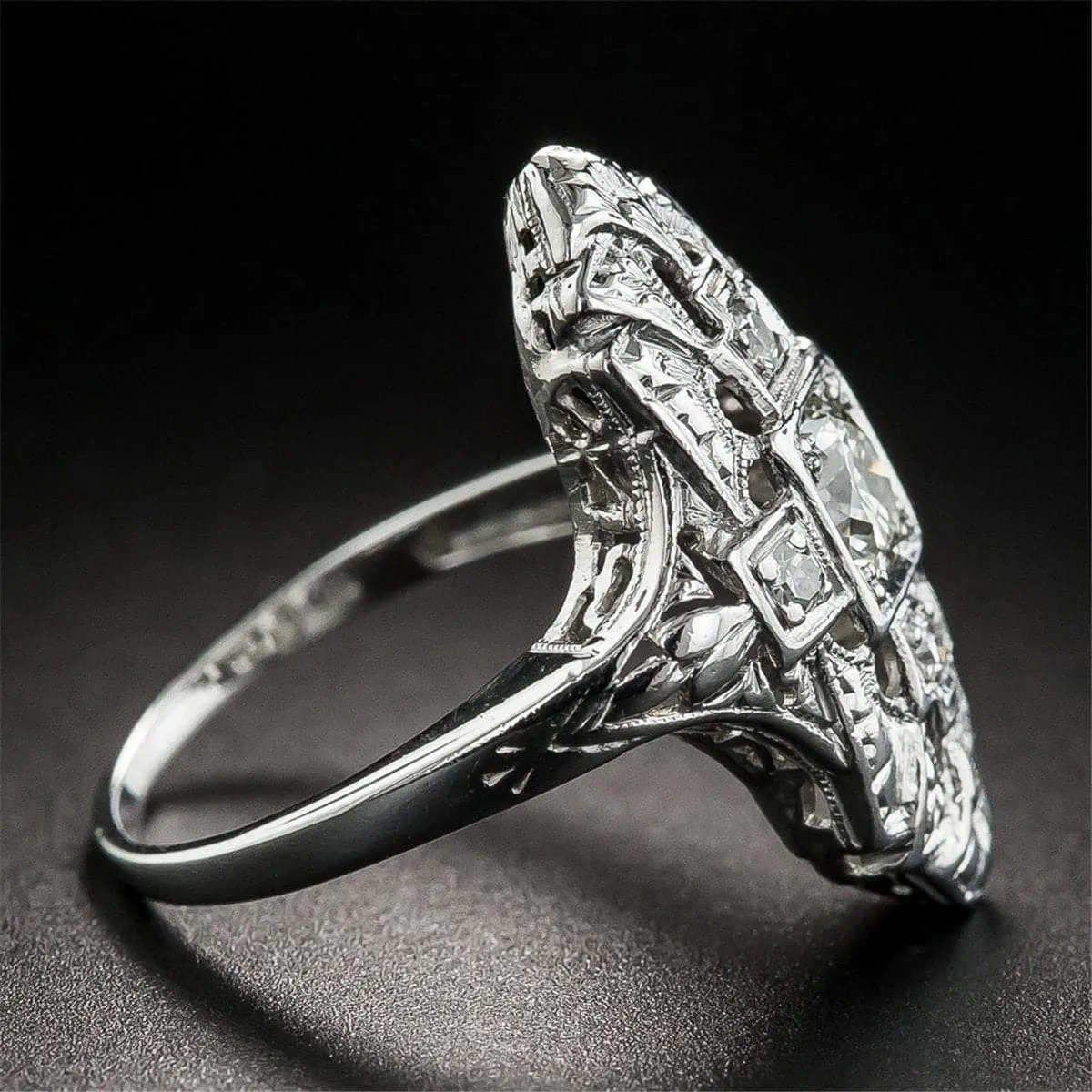 Crystal & Silver-Plated Cross Ring