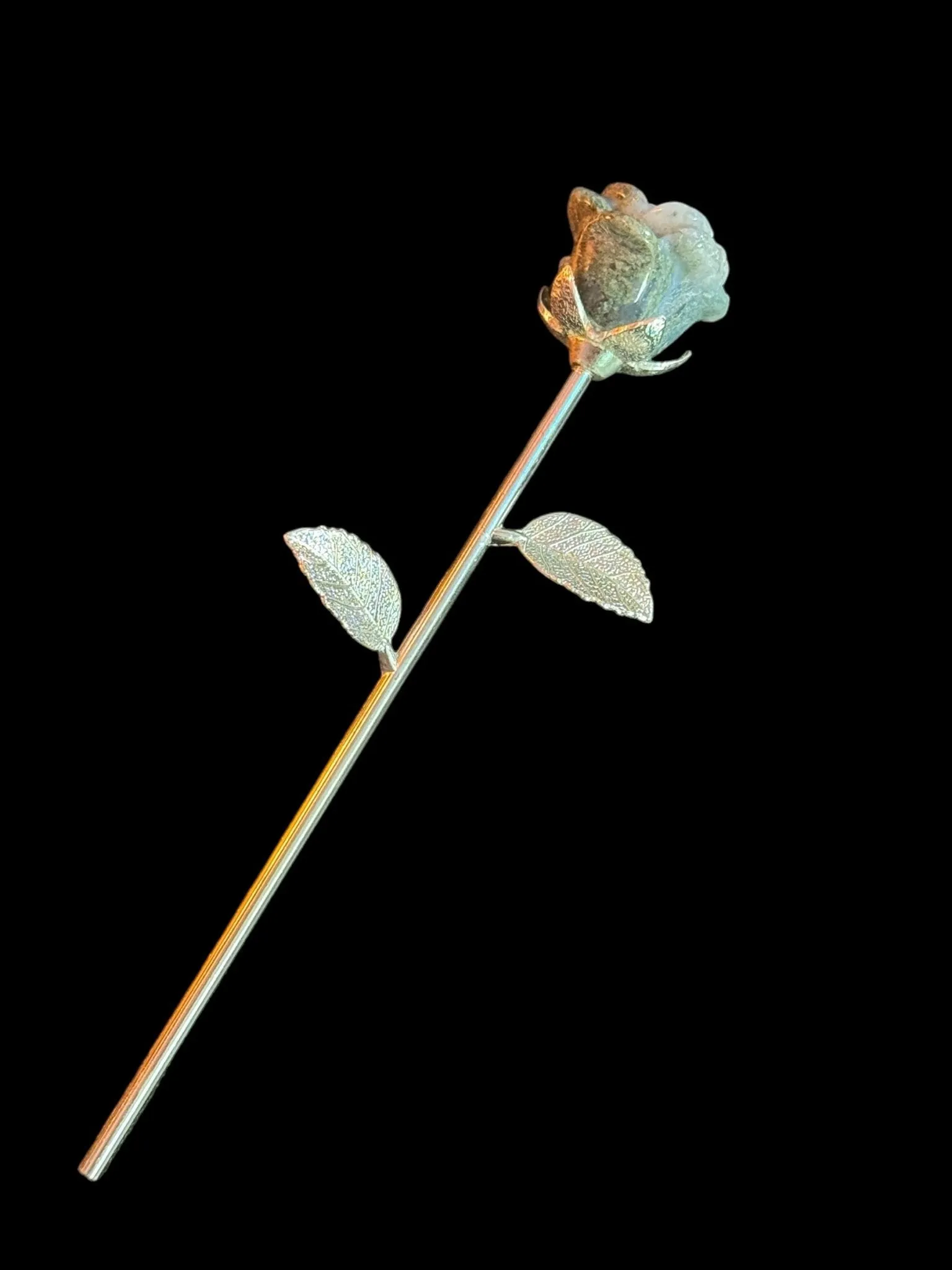 Crystal Long Stem Rose, Crystal Flower, Gemstone Rose, Gemstone Flower