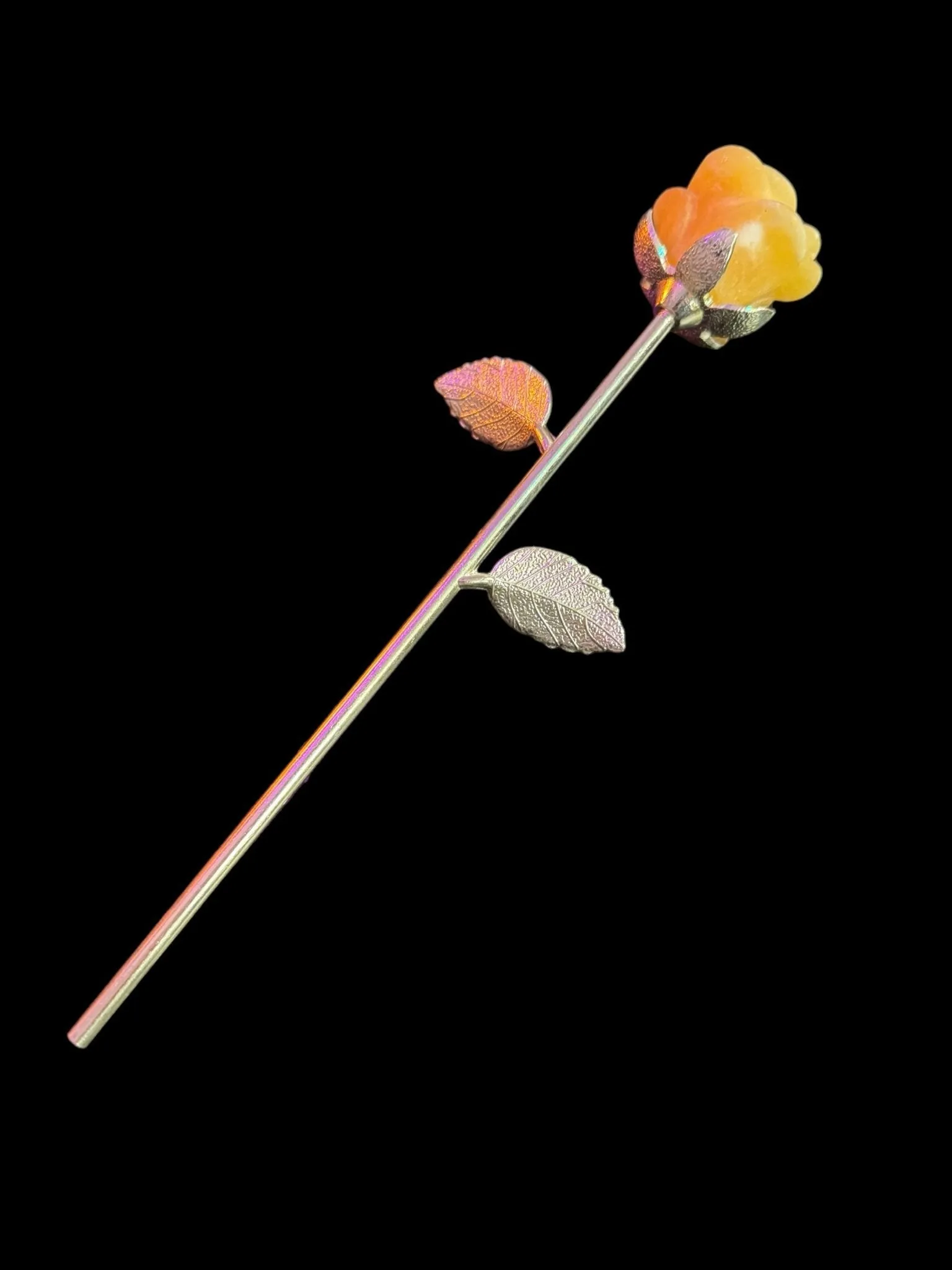 Crystal Long Stem Rose, Crystal Flower, Gemstone Rose, Gemstone Flower